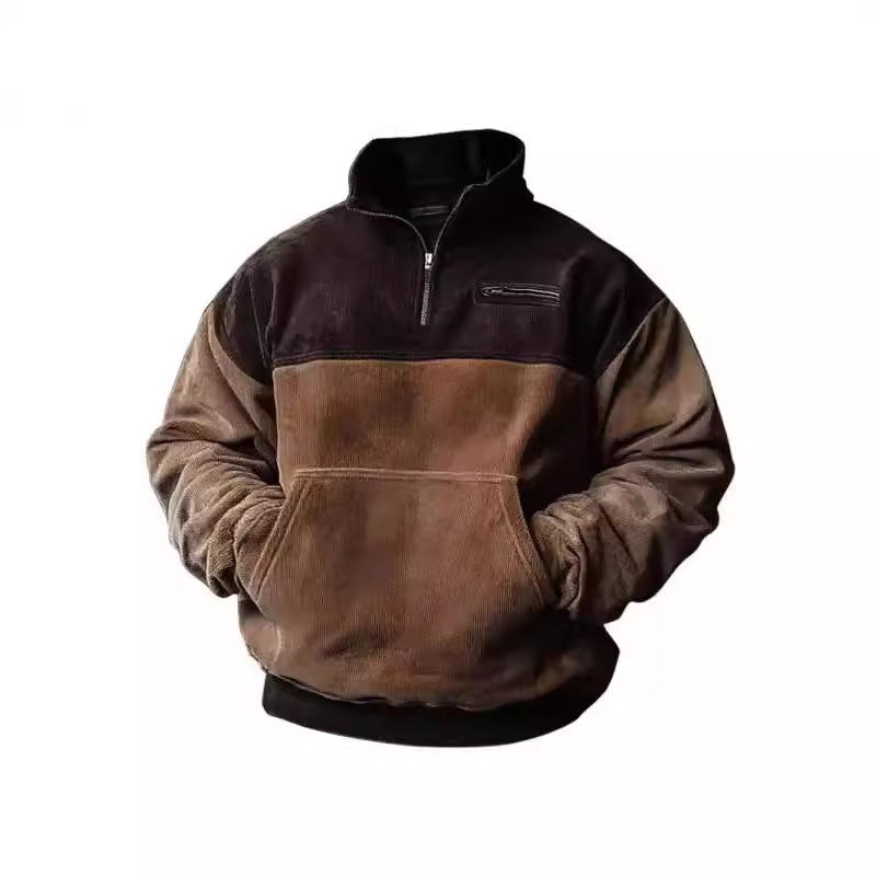 Herren Stepppullover mit hochwertigem Kragen und praktischer Tasche Aliams