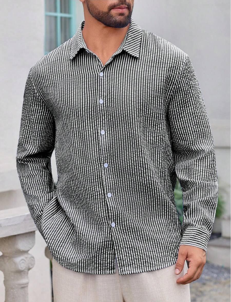 Herren Hemd mit schmalen Streifen Aliams