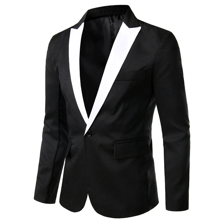 Herren Eleganter Smoking Blazer mit schwarzem Revers und modischer Passform Aliams