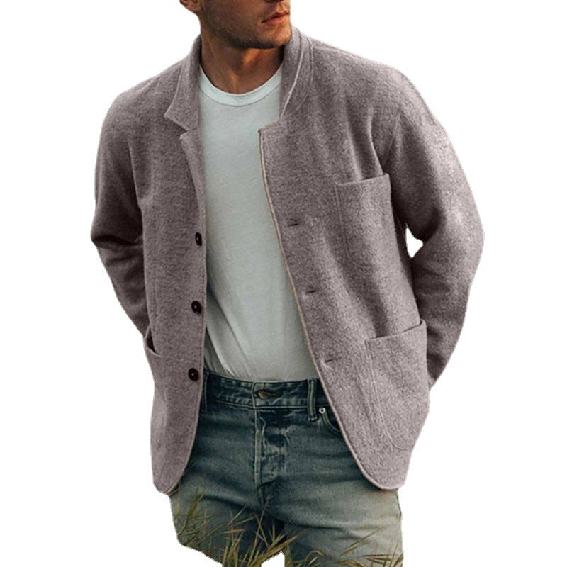 Herren Cardigan-Jacke mit praktischen Taschen und modernem Schnitt Aliams