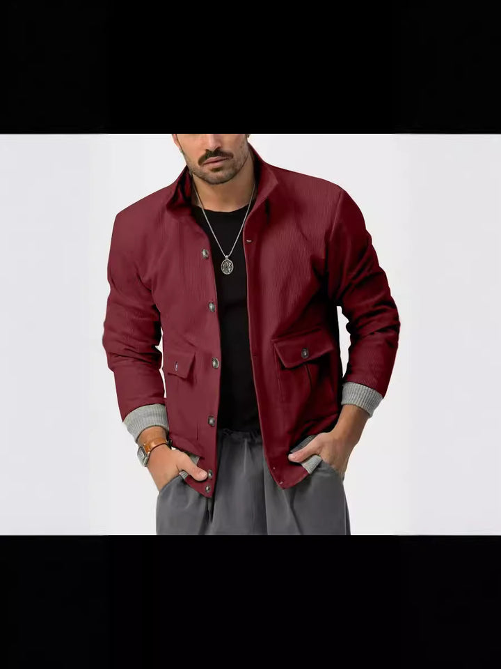 Herren Cordjacke mit lässigem Schnitt und praktischen Taschen Aliams