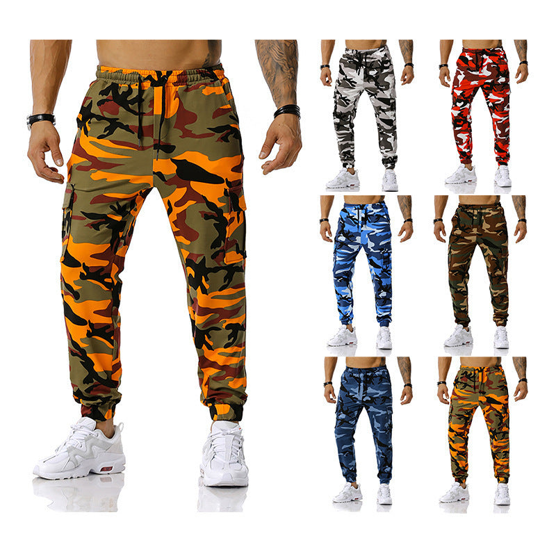 Herren Camouflage Cargo-Hose mit elastischem Bund und praktischen Seitentaschen Aliams
