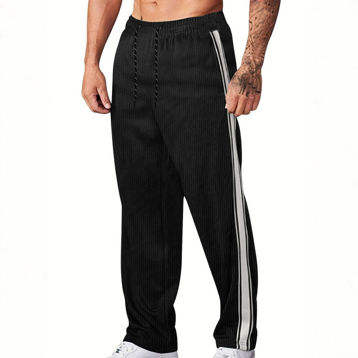 Herren Sportliche Freizeithose mit eleganten Längsstreifen und verstellbarem Bund Aliams