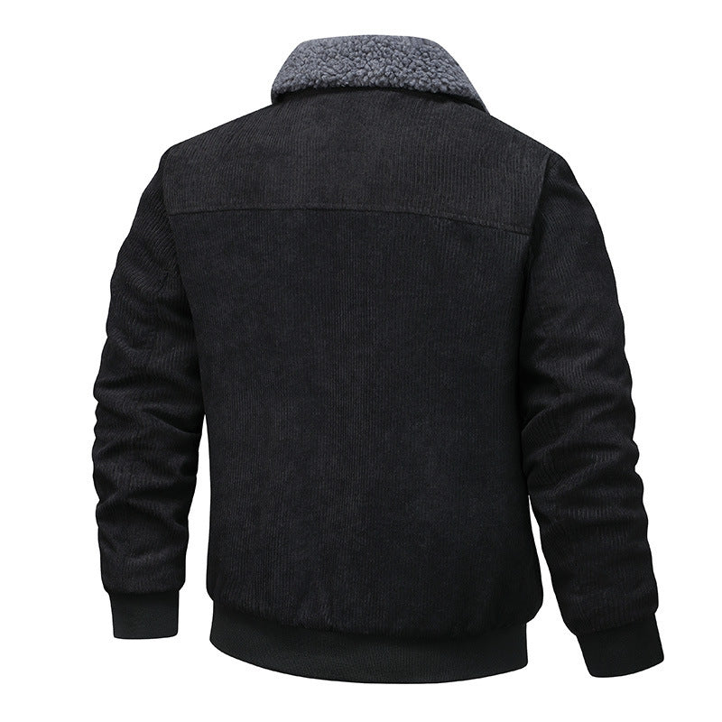Herren gesteppte Winterjacke mit weichem Kragen und funktionalen Taschen Aliams