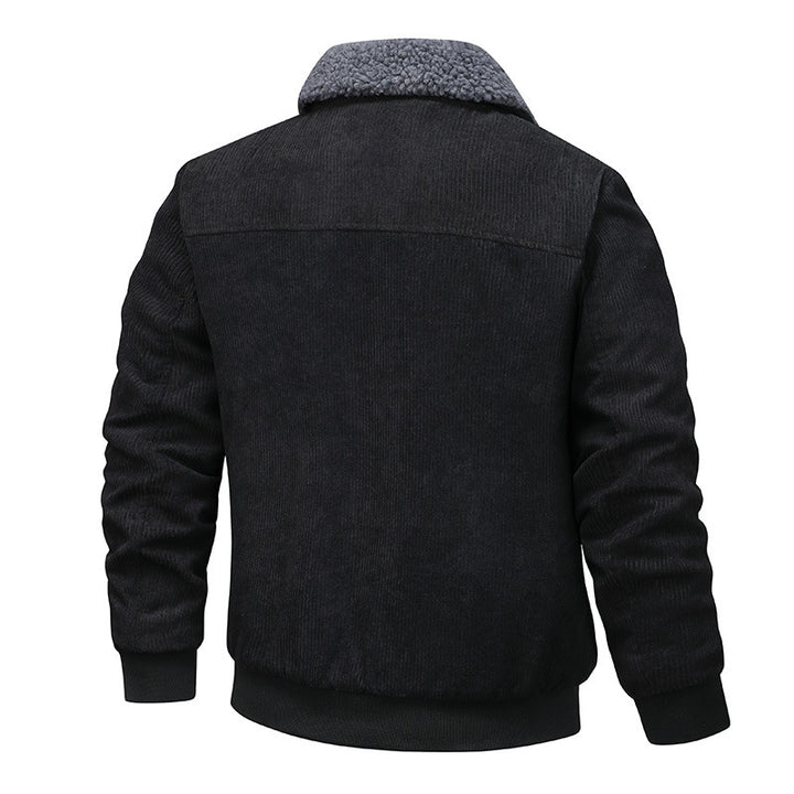 Herren gesteppte Winterjacke mit weichem Kragen und funktionalen Taschen Aliams