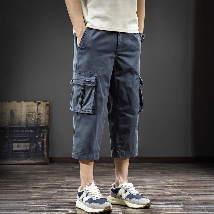 Herren Cargo-Shorts mit vielen Taschen und elastischem Bund Aliams