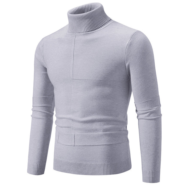Herren eleganter Rollkragenpullover mit modernem Zopfmuster Aliams