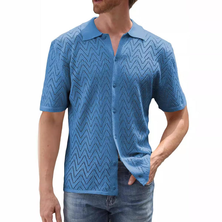 Herren Kurzarm Strickshirt Aliams