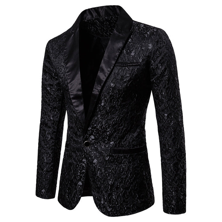 Herren Extravaganter Paillettenblazer mit floralem Jacquard-Muster Aliams
