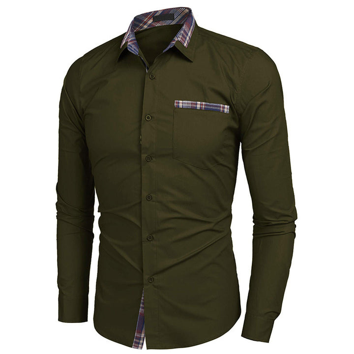 Herren Freizeitbusinesshemd mit karierten Akzenten Aliams