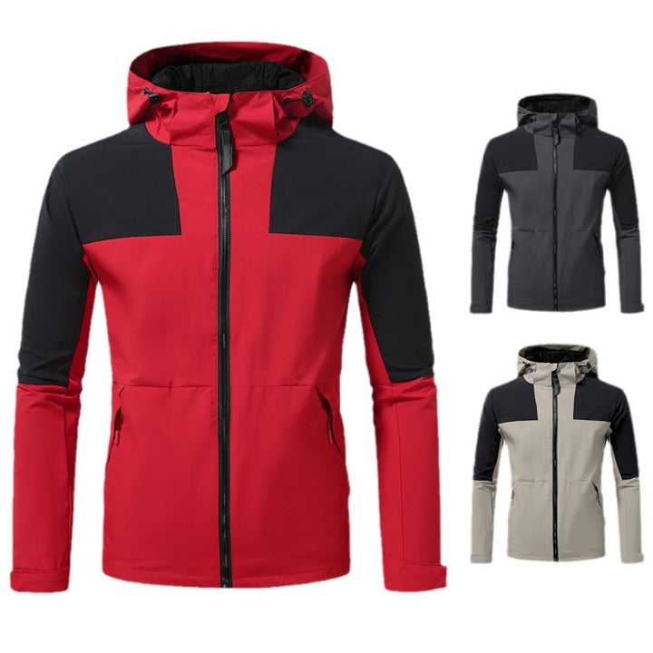 Herren funktionale Outdoor-Jacke mit verstellbarem Kapuzenbereich Aliams