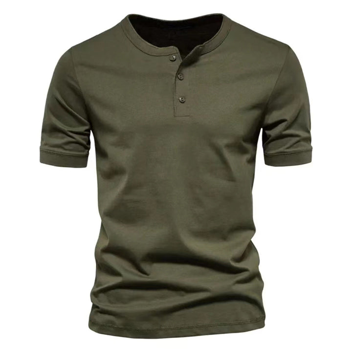 Herren Kurzarm-Henley-Shirt mit praktischer Knopfleiste und bequemer Passform Aliams