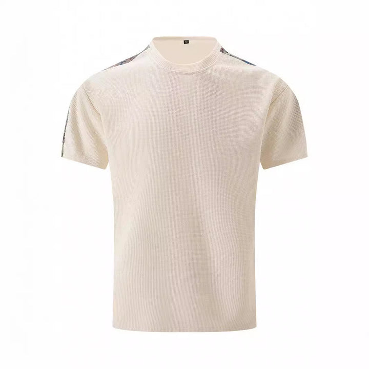 Herren atmungsaktives Kurzarm-T-Shirt mit strukturiertem Design und modernen Akzenten Aliams