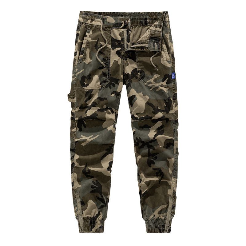 Herren Cargohose im lässigen Camouflage-Design mit elastischem Bund und zahlreichen Taschen Aliams