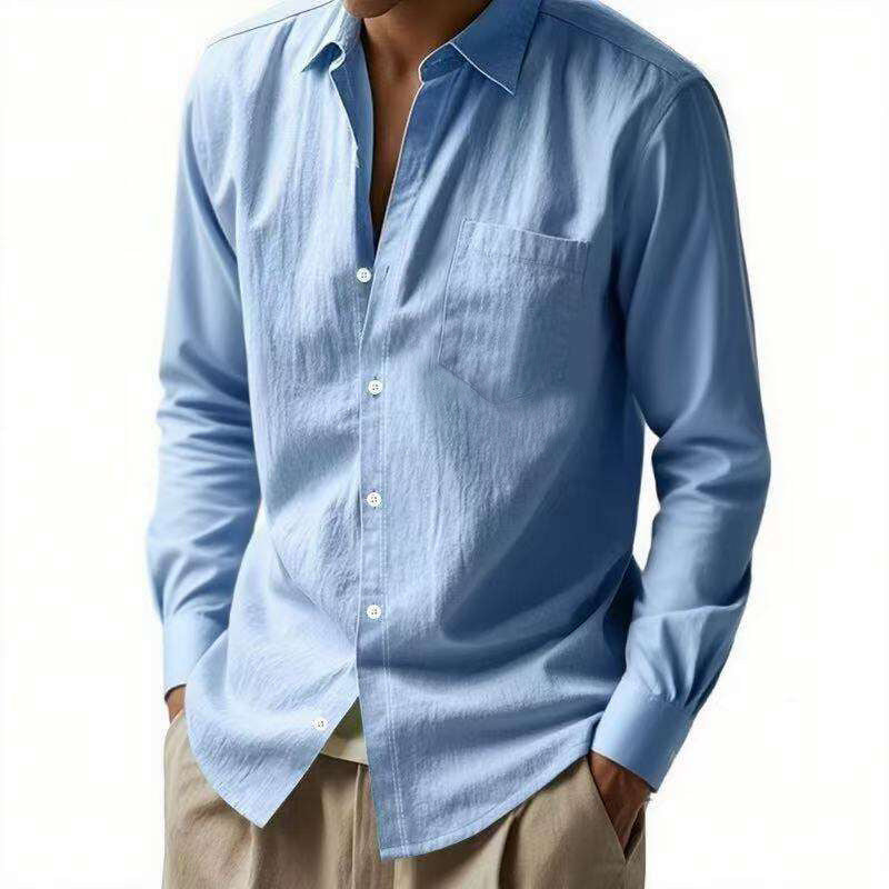 Herren Elegantes Langarm-Hemd mit strukturiertem Obermaterial und praktischer Brusttasche Aliams