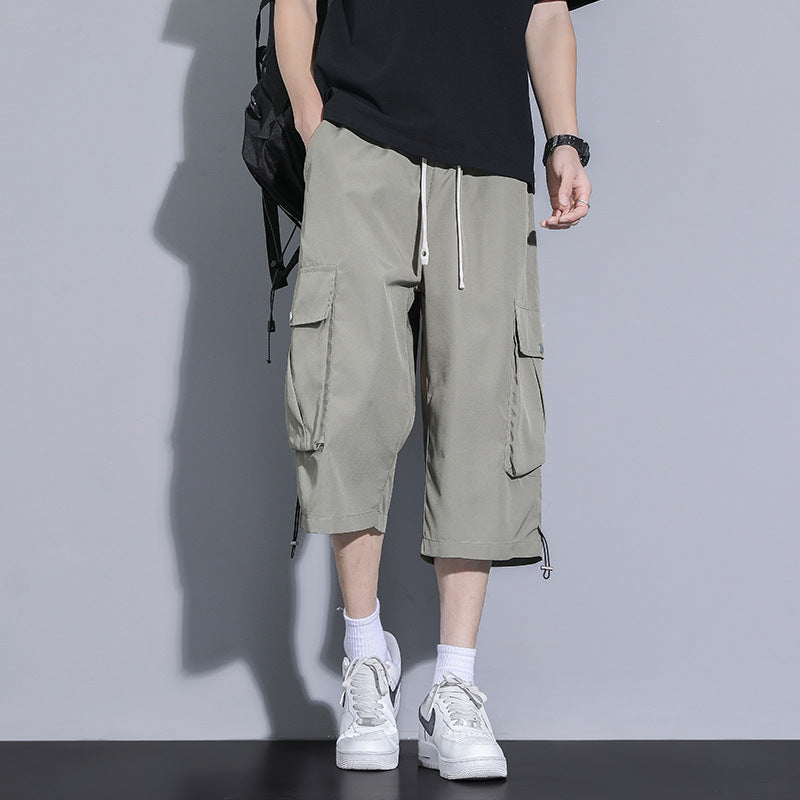 Herren praktische Cargo-Shorts mit mehreren Taschen und verstellbarem Bund Aliams