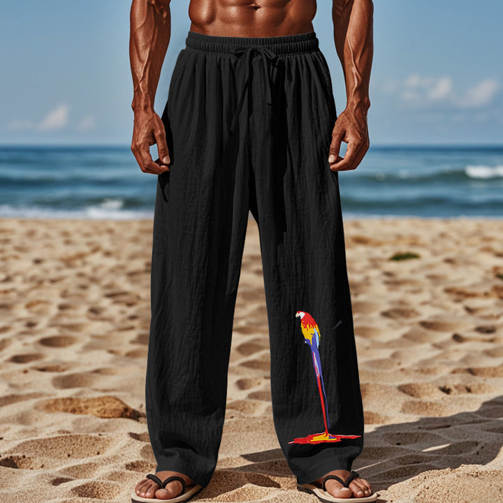 Herren Strandhose aus leichtem, atmungsaktivem Gewebe mit buntem Print Aliams