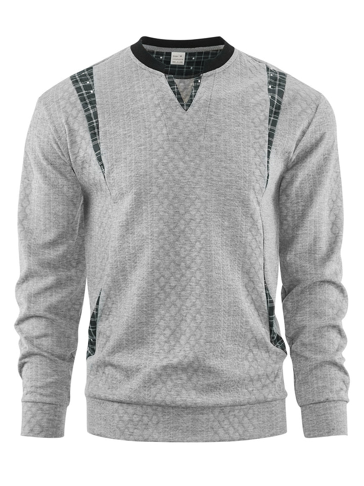Herren Strickpullover mit modischen Karoelementen Aliams