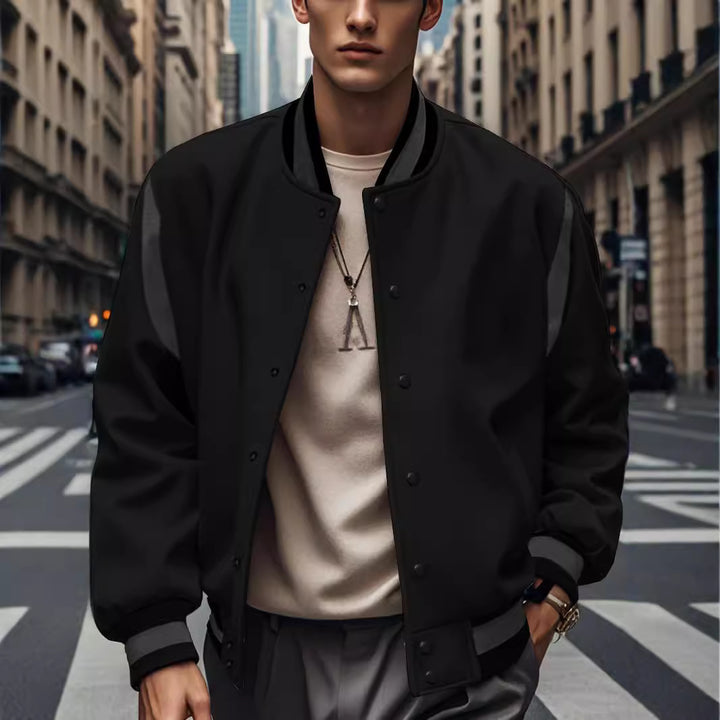 Herren stylische Bomberjacke mit Kontrastdetails Aliams