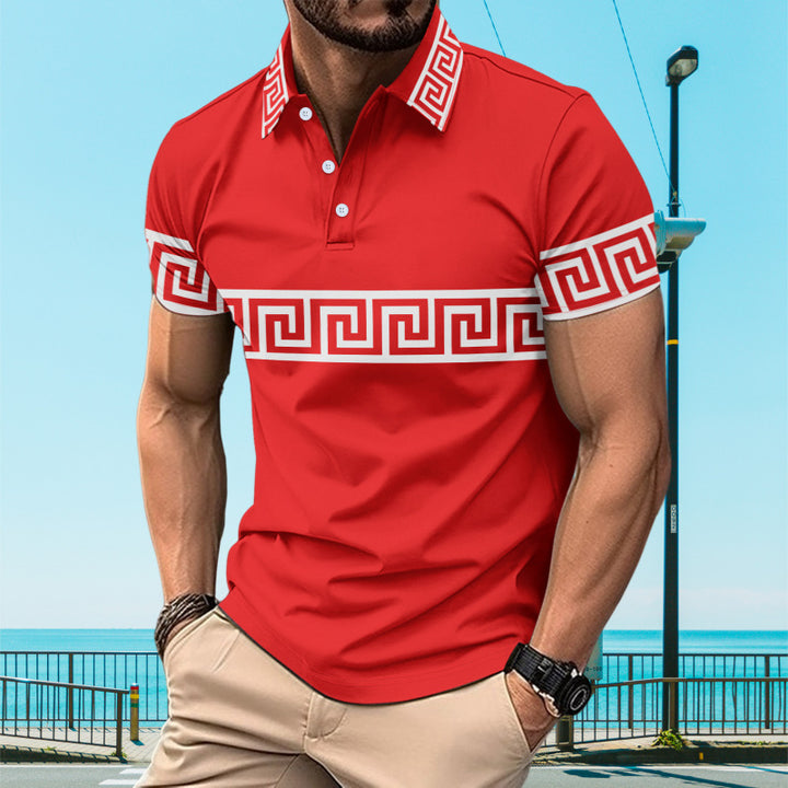 Herren Poloshirt mit modischem Muster und stilvollen Akzenten Aliams