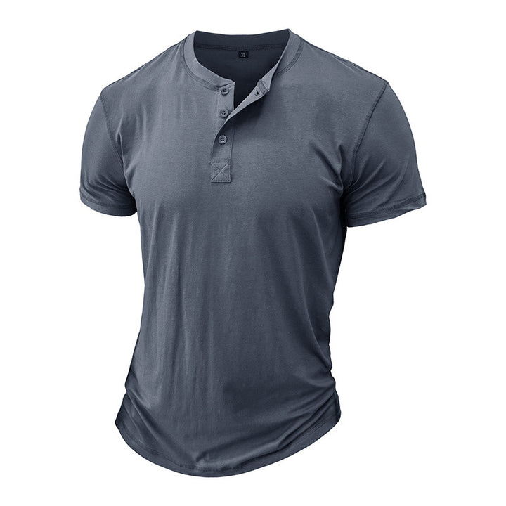 Herren Henley-T-Shirt mit Knopfleiste und modernem Schnitt Aliams