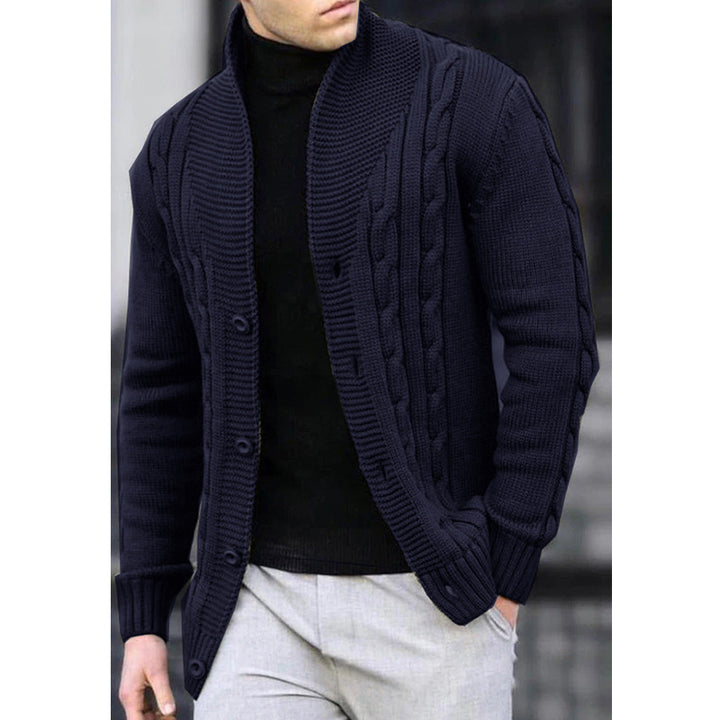 Herren Strickjacke mit modernen Zopfdesign Aliams