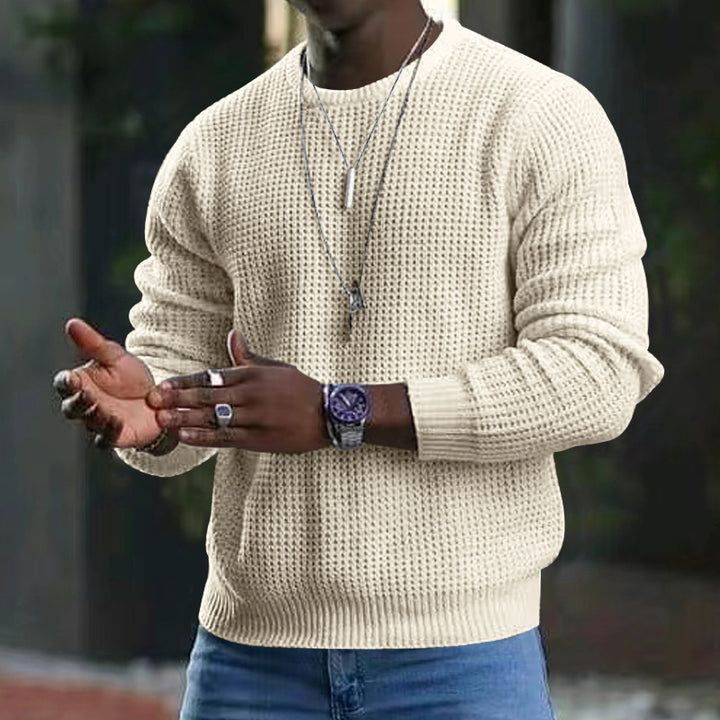 Herren Strickpullover mit atmungsaktivem Waffle-Muster Aliams