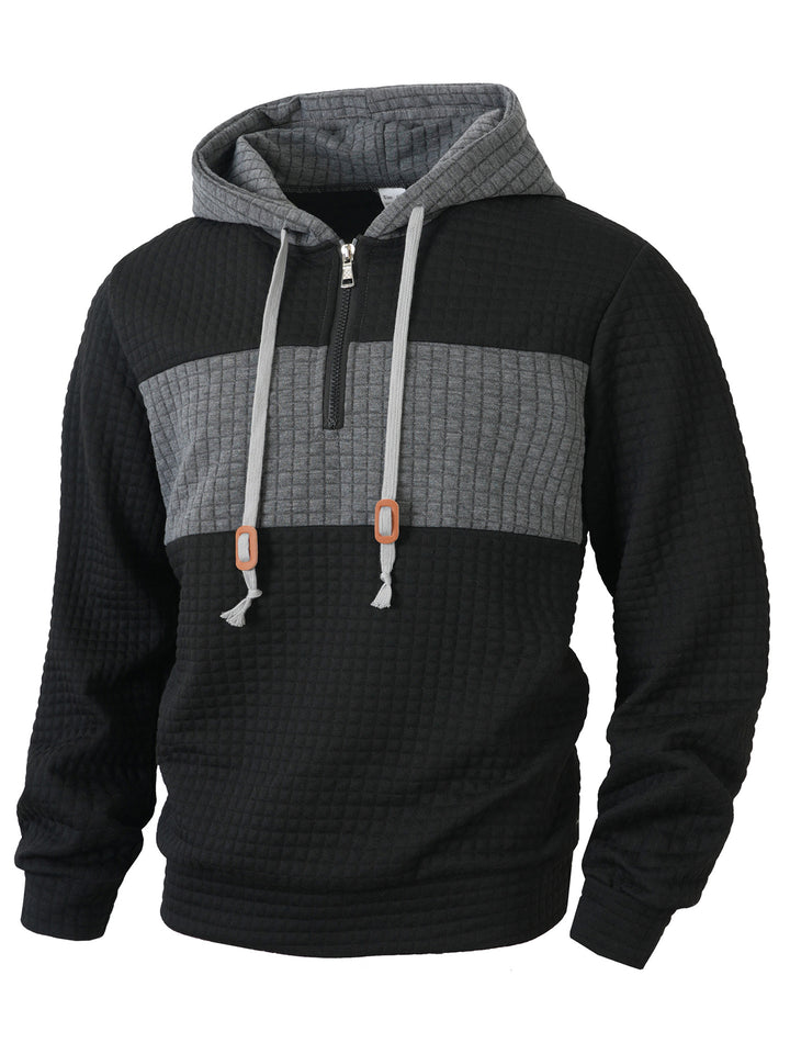 Herren Hoodie mit 1/4-Reißverschluss und strukturiertem Design Aliams