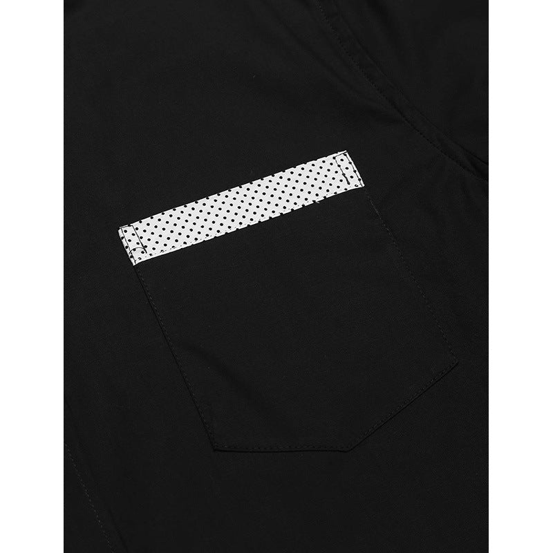 Herren elegantes Langarmhemd mit Kontrastdetails Aliams