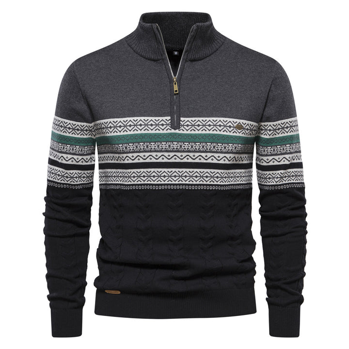 Herren Pullover mit modernem Zipper und attraktiven Farbmustern Aliams
