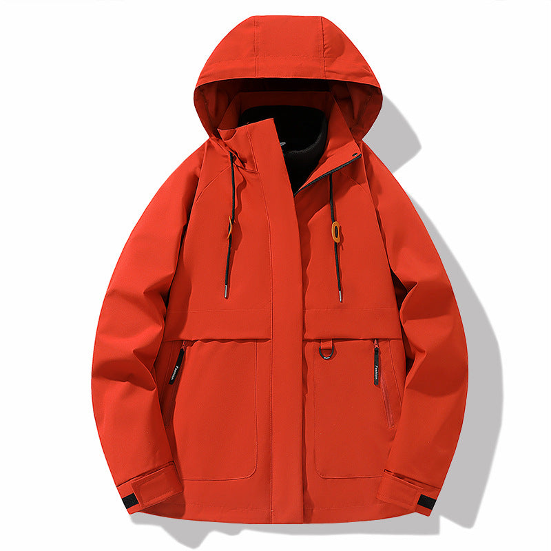 Herren Funktionsjacke mit verstellbarer Kapuze und wasserdichtem Material Aliams