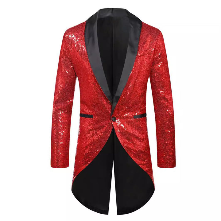 Herren Glitzernder Anzugblazer mit elegantem Schalkragen Aliams