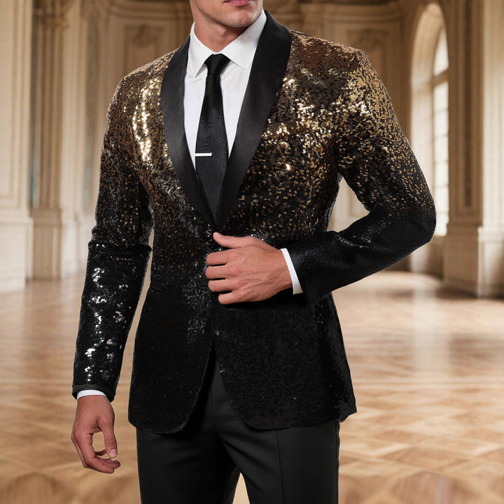 Herren Glitzerblazer im eleganten Schnitt mit schimmerndem Pailletten-Design Aliams