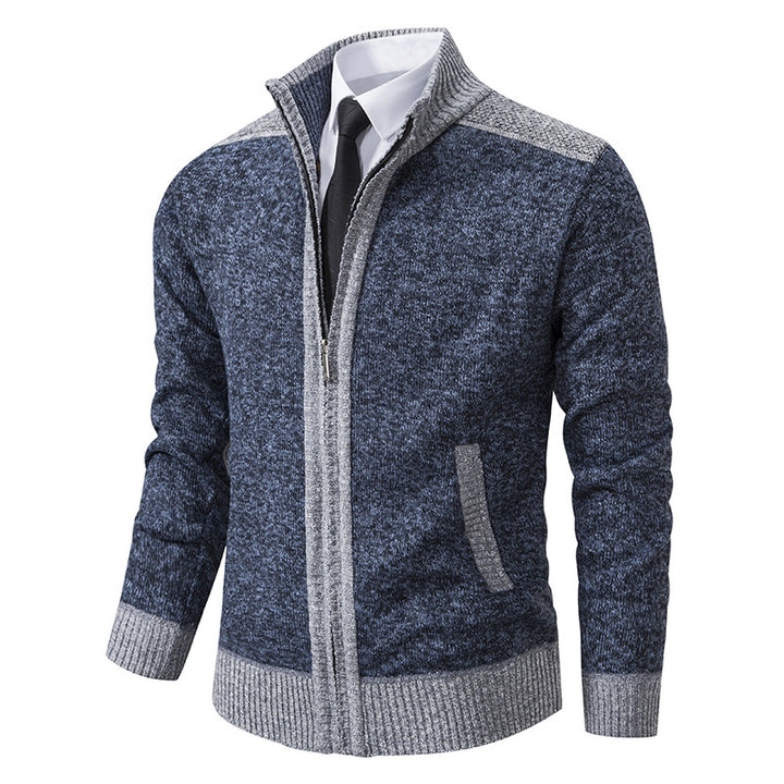 Herren Strickjacke mit modernem Zipper und hochwertiger Struktur Aliams