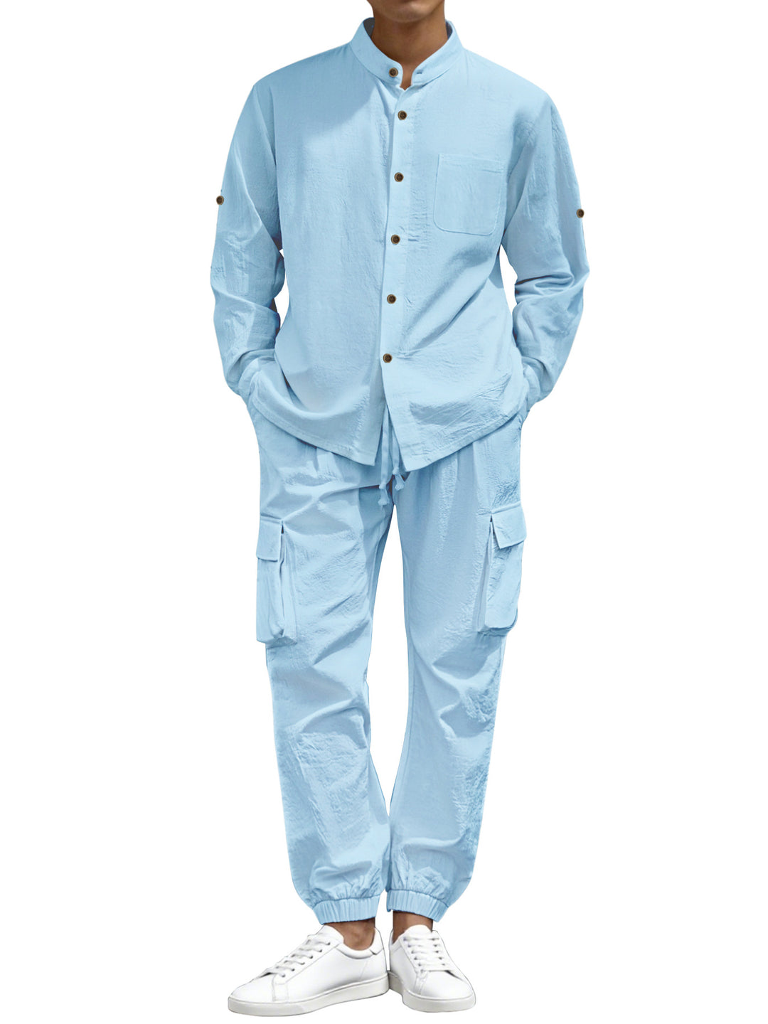 Herren Cargo-Set mit Stehkragen und elastischen Bündchen Aliams