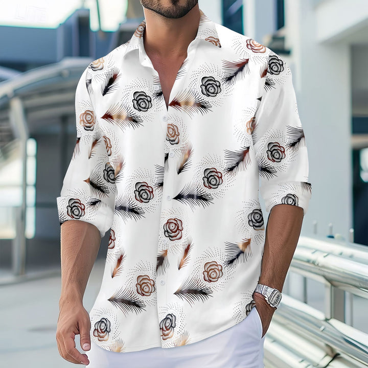 Herren Hemd mit floralem Muster und modernem Schnitt Aliams