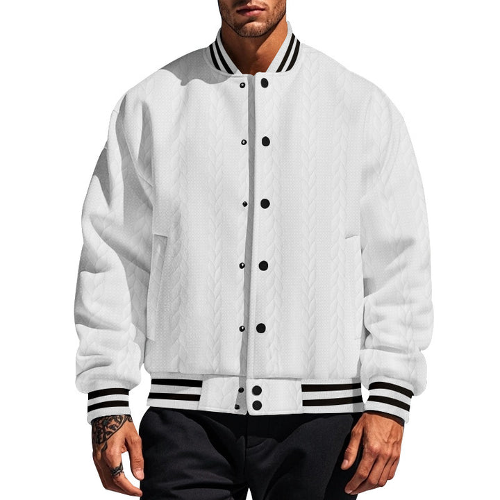 Herren urbane Collegejacke mit strukturiertem Strickdesign Aliams