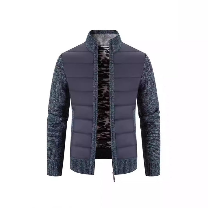 Herren Hybridjacke mit hochabschließendem Kragen und modischen Strickdetails Aliams