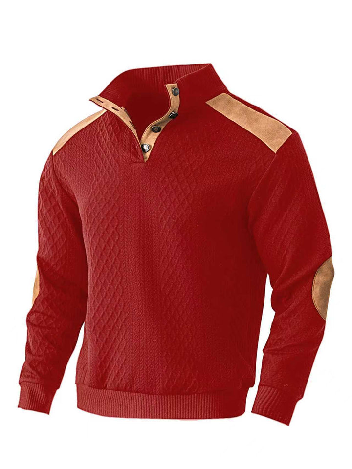 Herren Strickpullover mit einzigartigem Stehkragen und modischen Details Aliams