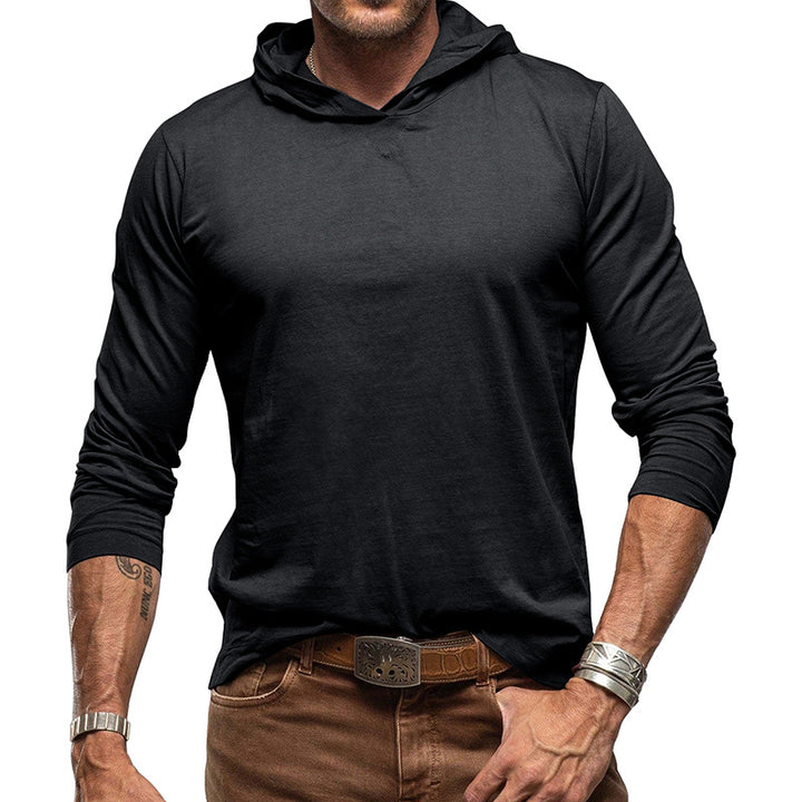 Herren gemütliches Langarmshirt mit Kapuze Aliams