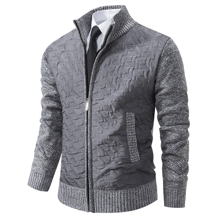 Herren stylische Steppjacke mit strukturiertem Obermaterial und hohem Kragen Aliams
