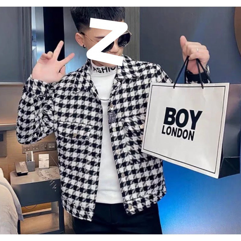 Herren Karierte Denimjacke im modernen Schnitt Aliams