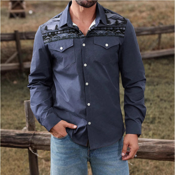 Herren Hemd mit kunstvollem Naturmotiv Aliams