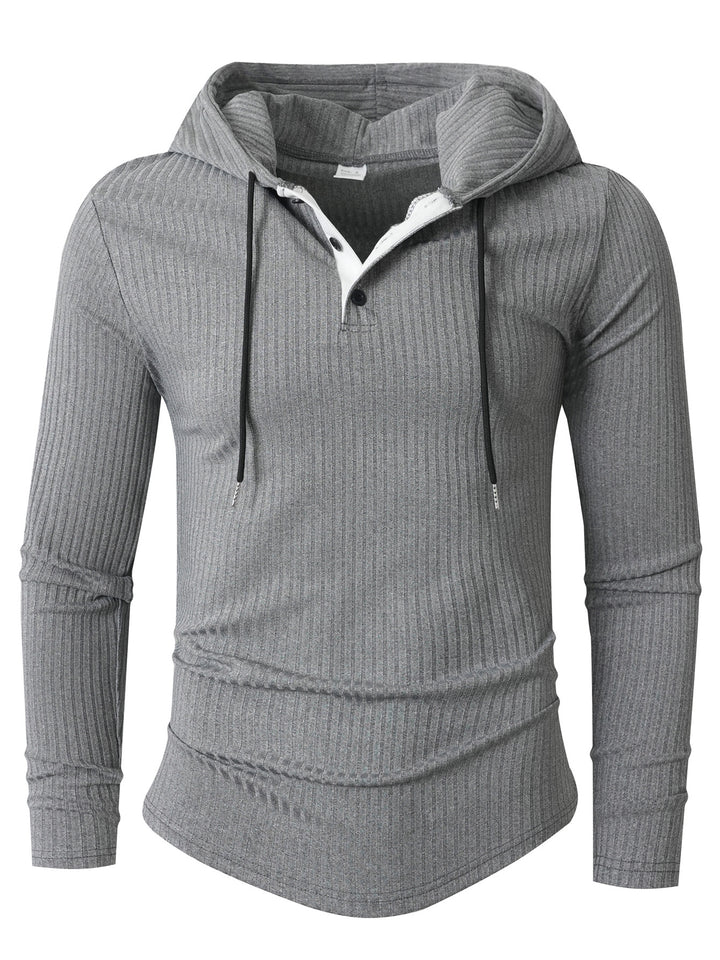Herren Sportlicher Langarm-Hoodie mit strukturierter Oberfläche Aliams