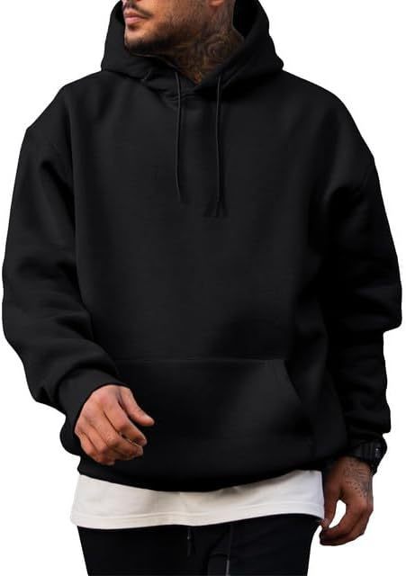 Herren Hoodie mit geräumiger Kapuze und Kängurutasche Aliams