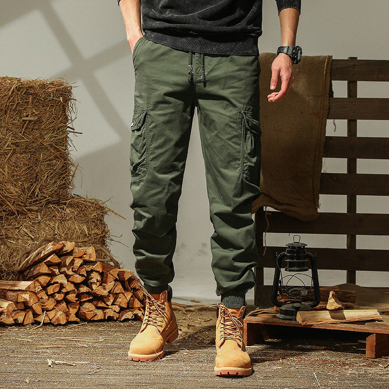 Herren Cargo-Hose mit elastischem Bund und vielseitigen Taschen Aliams