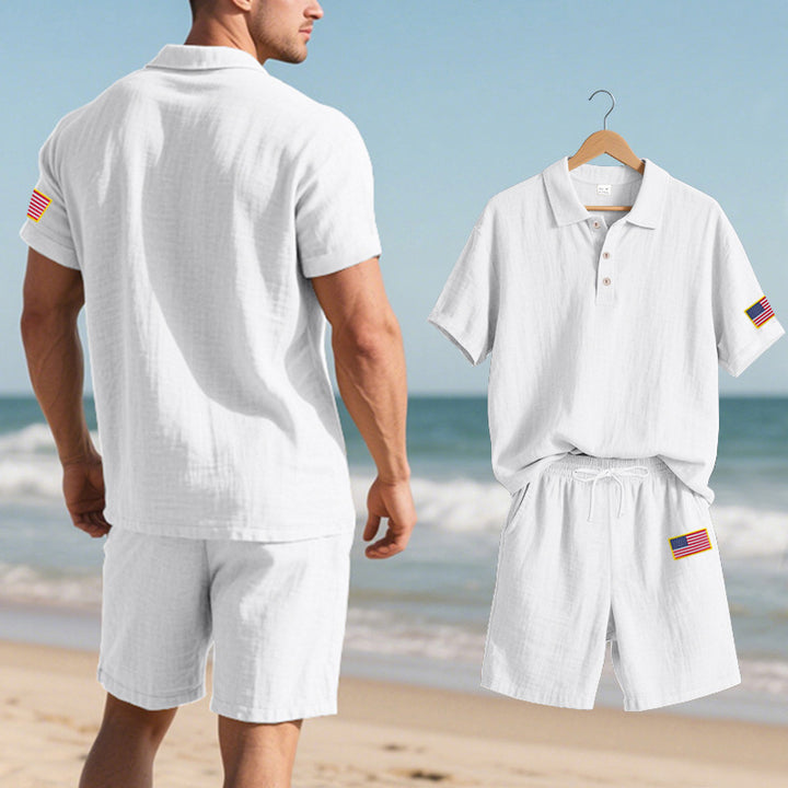 Herren Poloshirt mit Shorts im lässigen Strandlook Aliams