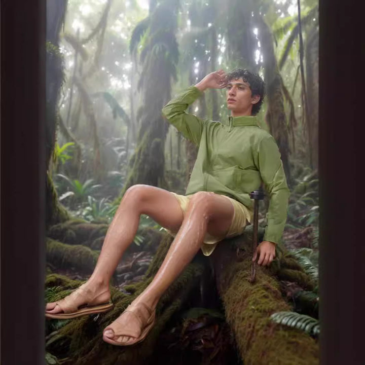 Herren funktionale Outdoor-Jacke mit verstellbarem Kapuzenkragen und atmungsaktiven Einsätzen Aliams