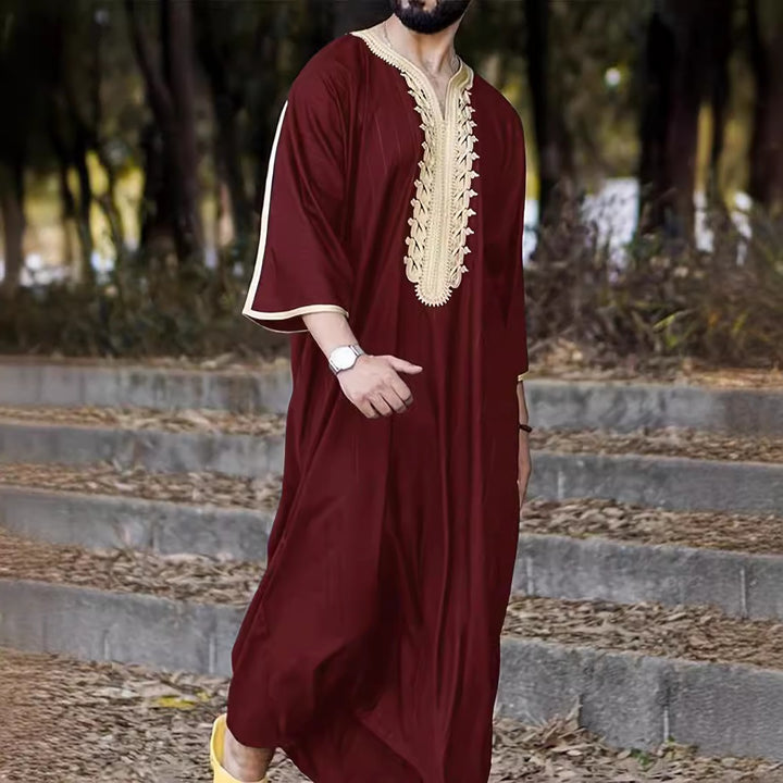 Herren traditioneller Kaftan mit kunstvollen Stickdetails Aliams