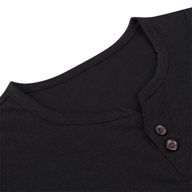 Herren Kurzarm Henley-T-Shirt mit modischem Knopfdesign und komfortablem Schnitt Aliams